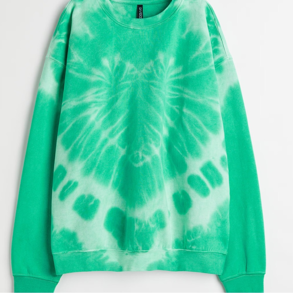 Green Tie-Dye Sweatshirt